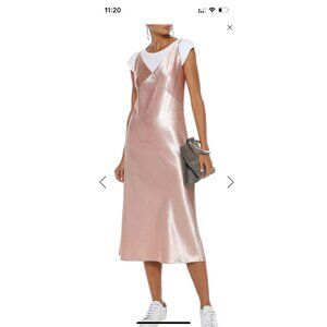 Vince rose gold v-neck midi dress